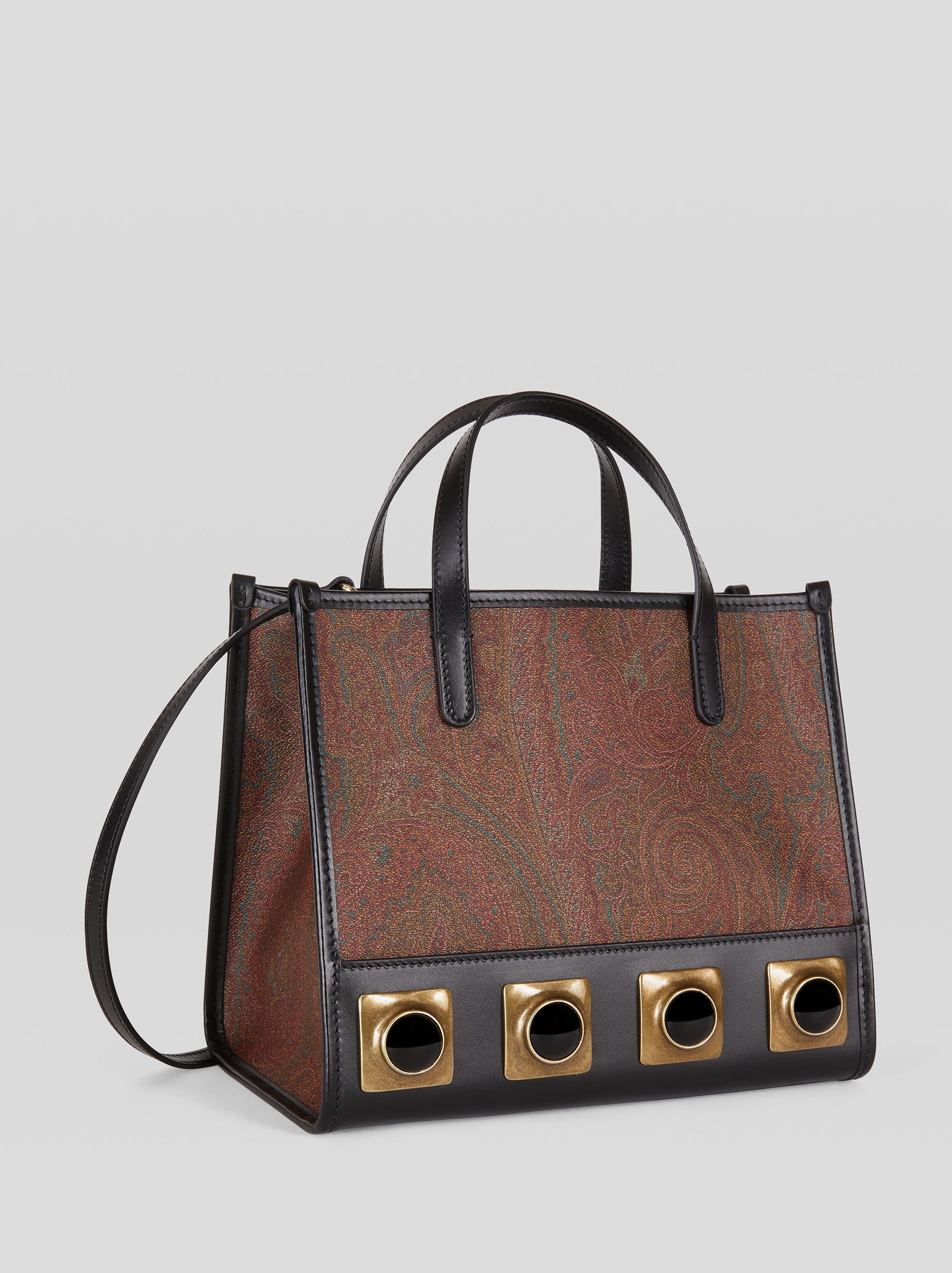 CROWN ME PAISLEY SHOPPING BAG WITH STUDS AND STONES - 5
