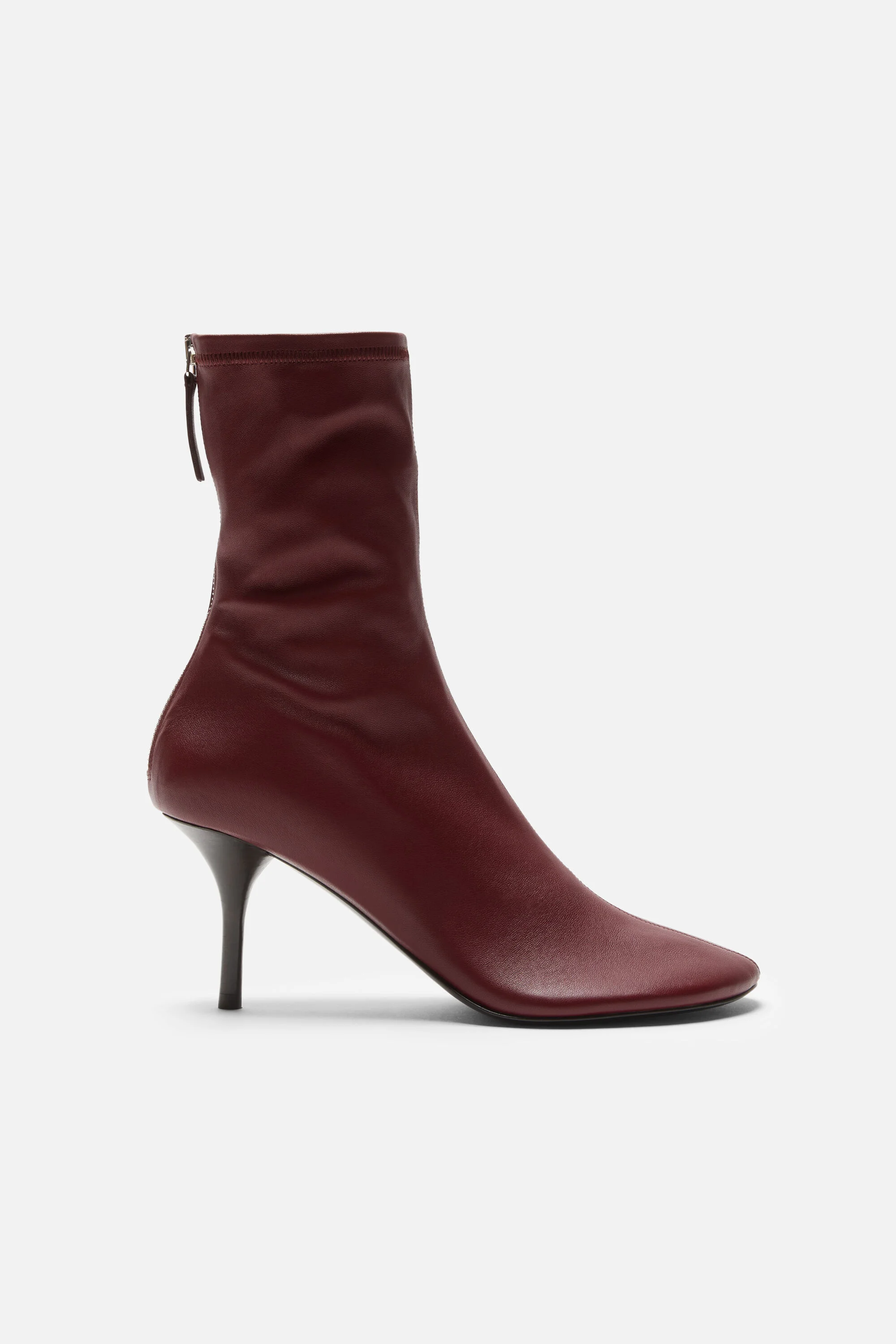 Leather ankle boot - Wine red - 1