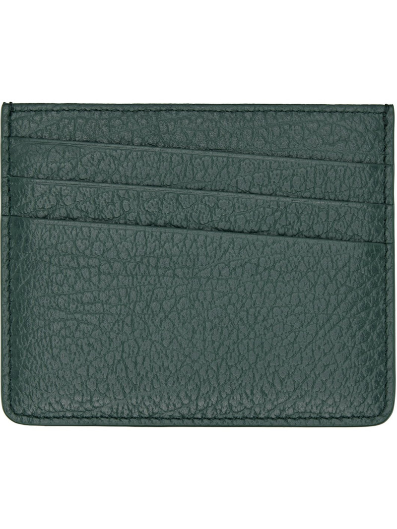 Maison Margiela Green Four Stitches Card Holder outlook