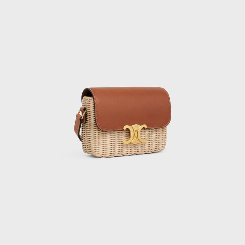 CELINE TEEN TRIOMPHE BAG in WICKER AND NATURAL CALFSKIN outlook