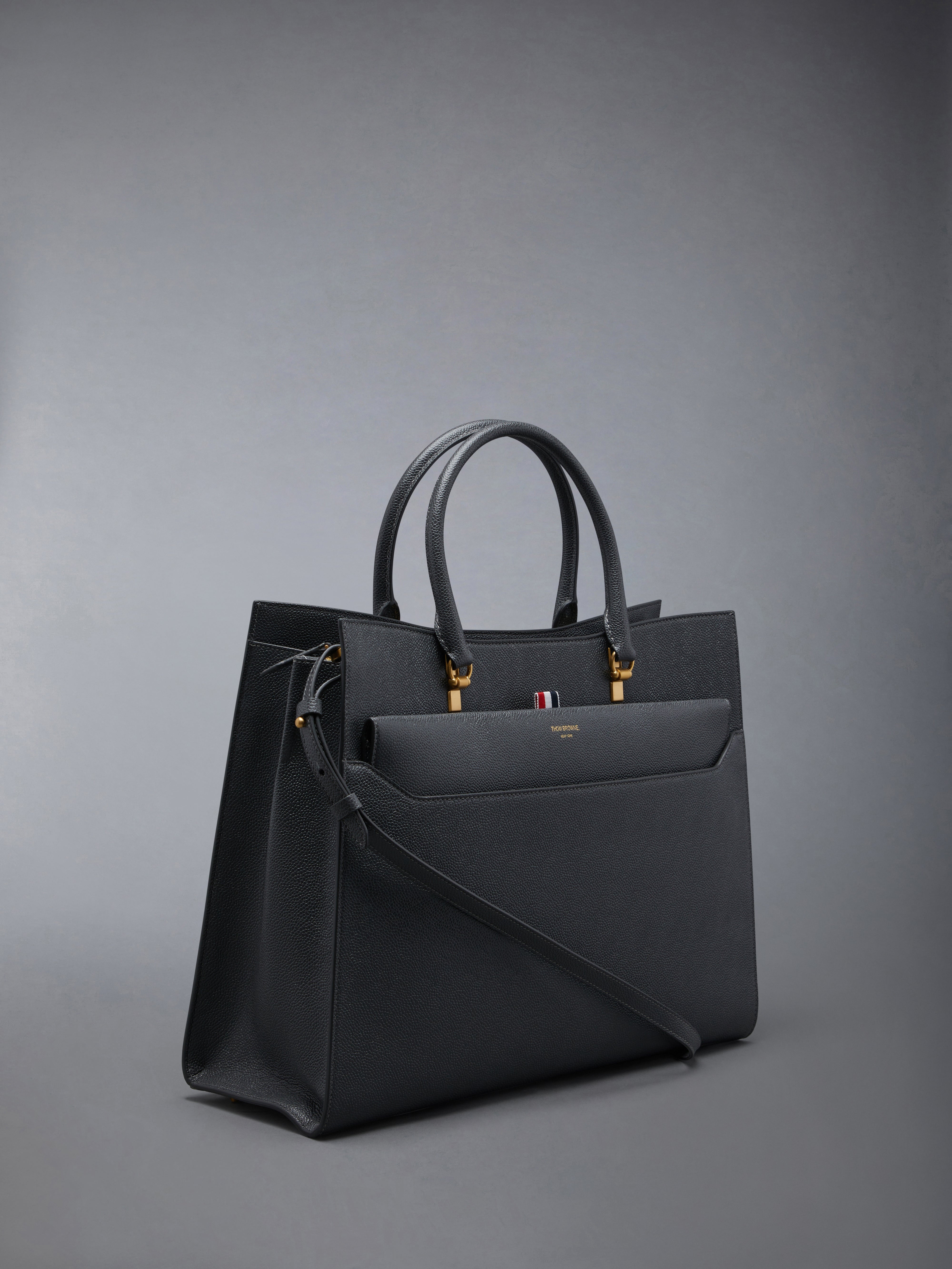 Pebble Grain Leather Large Duet Tote - 2