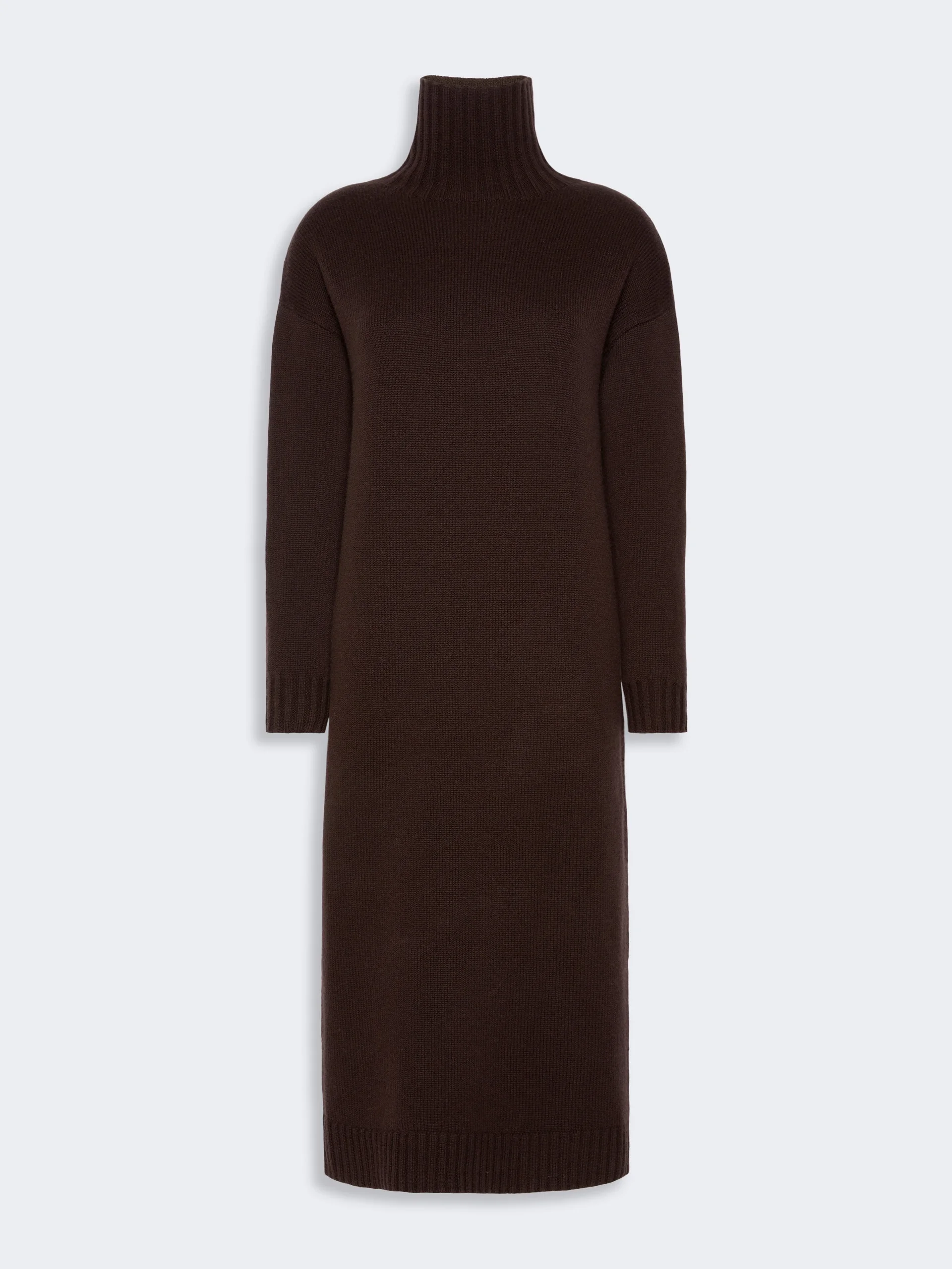 FRAGORE Wool and cashmere yarn dress - DARK BROWN - 1