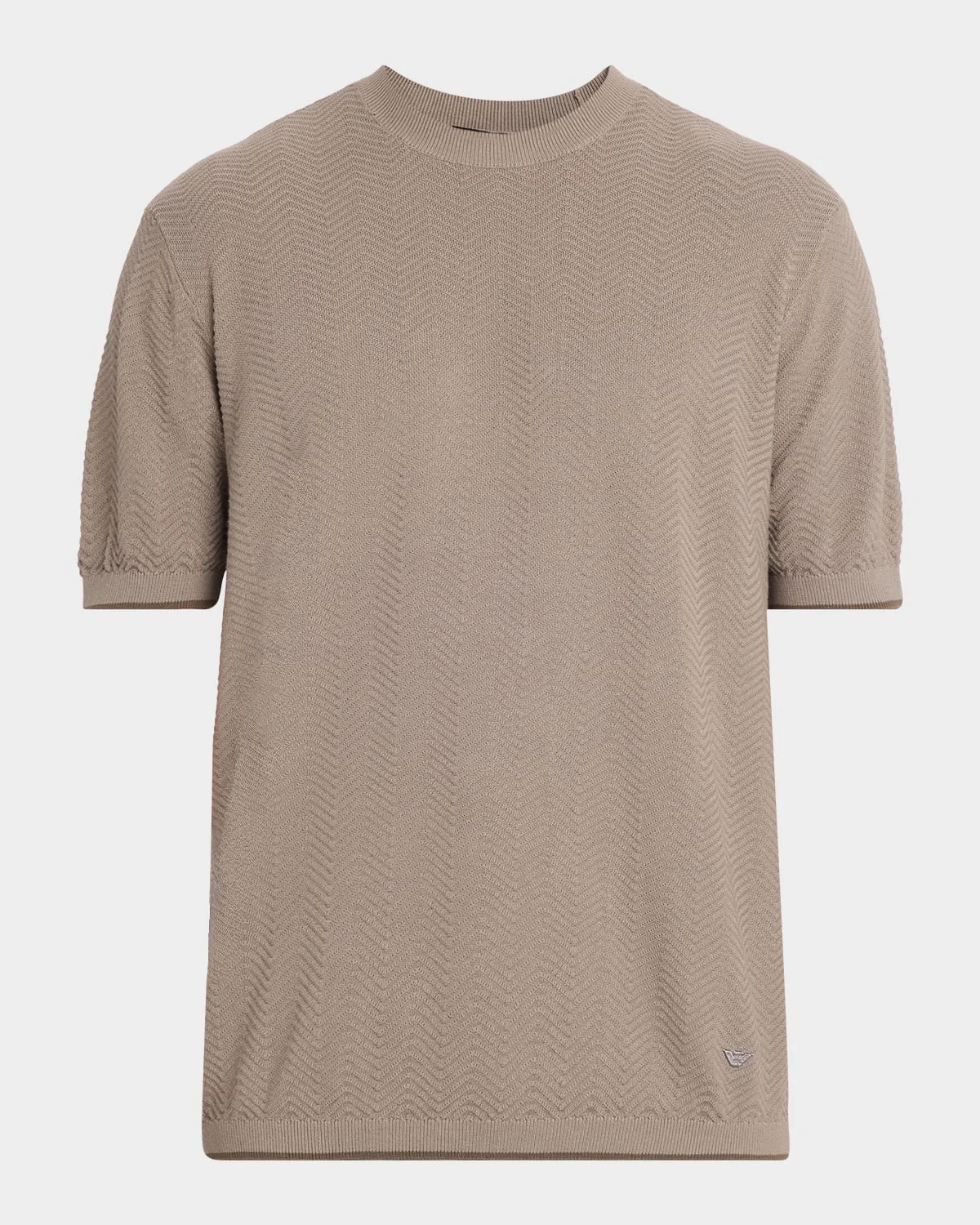 Men's Tonal Textured Cotton T-Shirt - 1