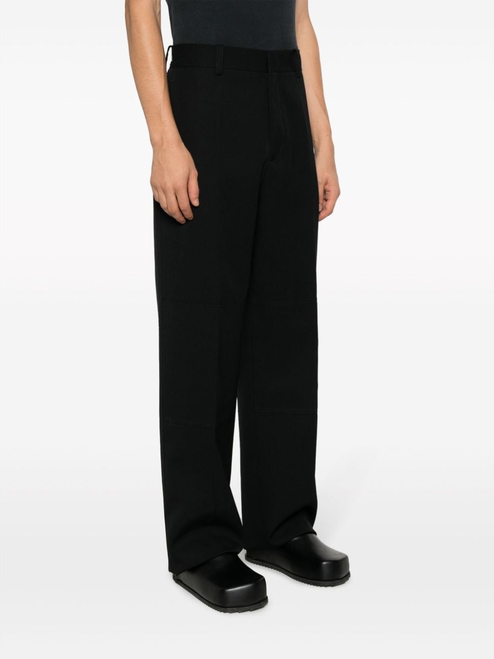 high-waist wool wide-leg trousers - 3