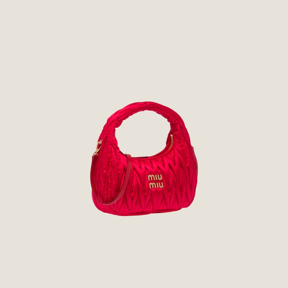 Wander matelassé satin mini hobo bag - 3