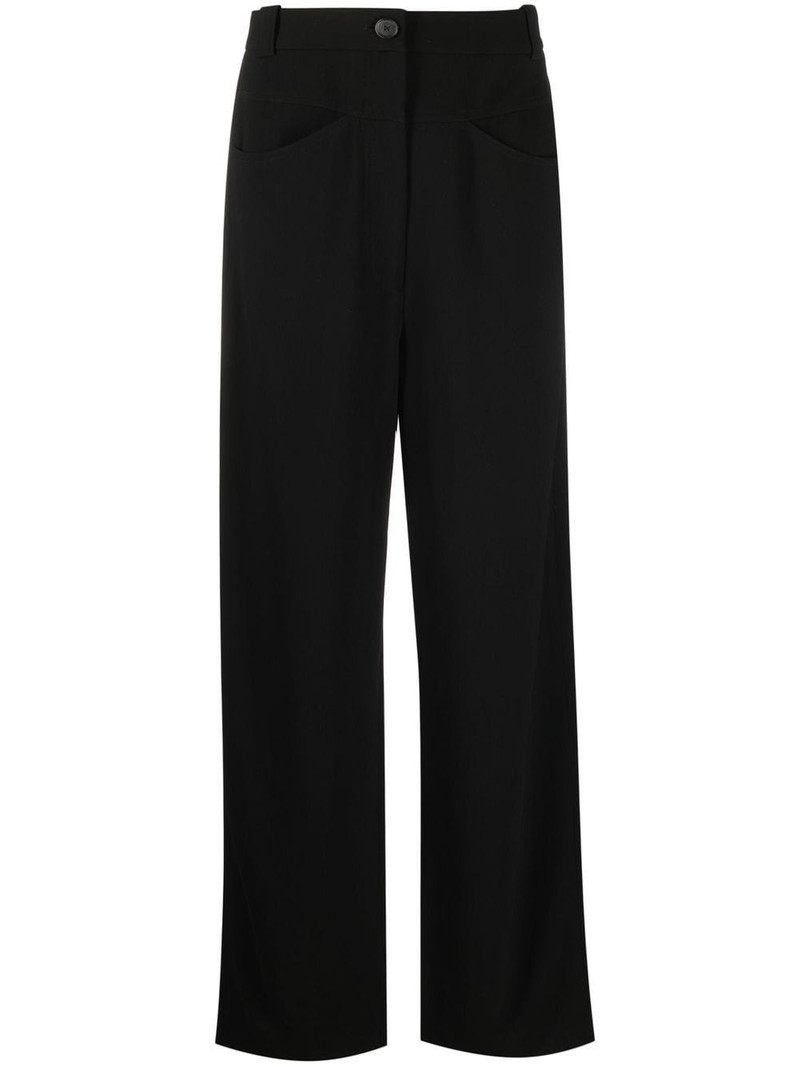 high-waisted straight leg trousers 1