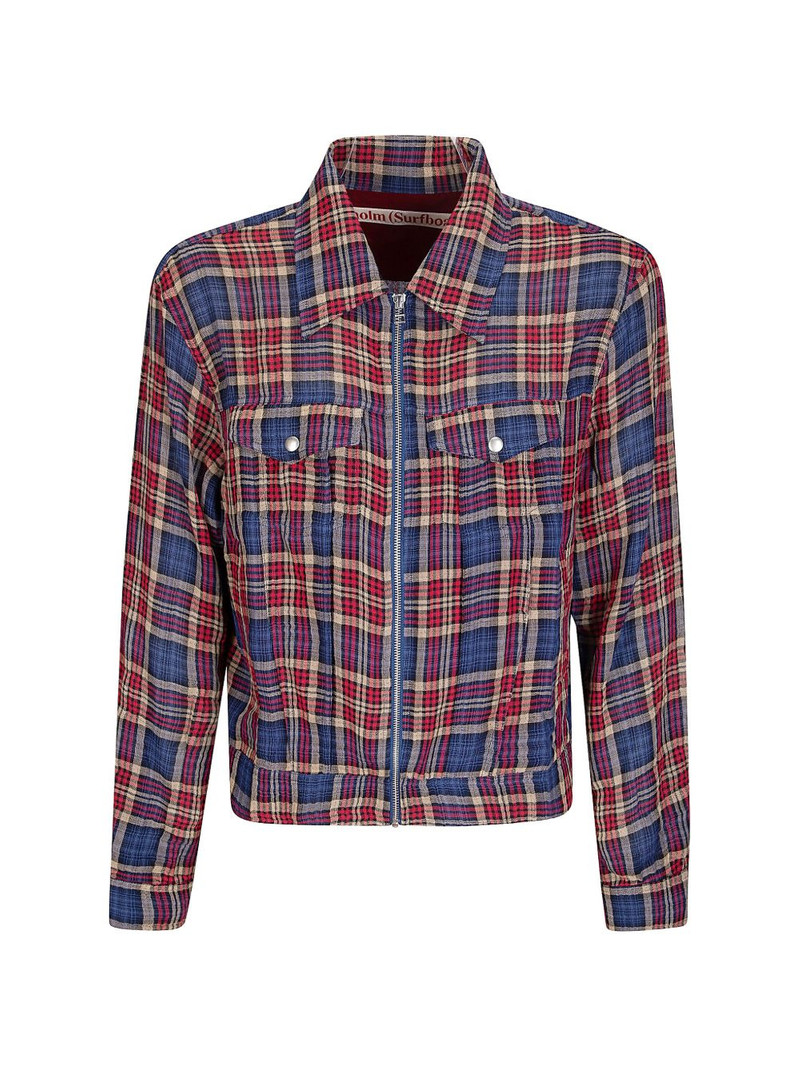 zipped checked shirt jacket 1