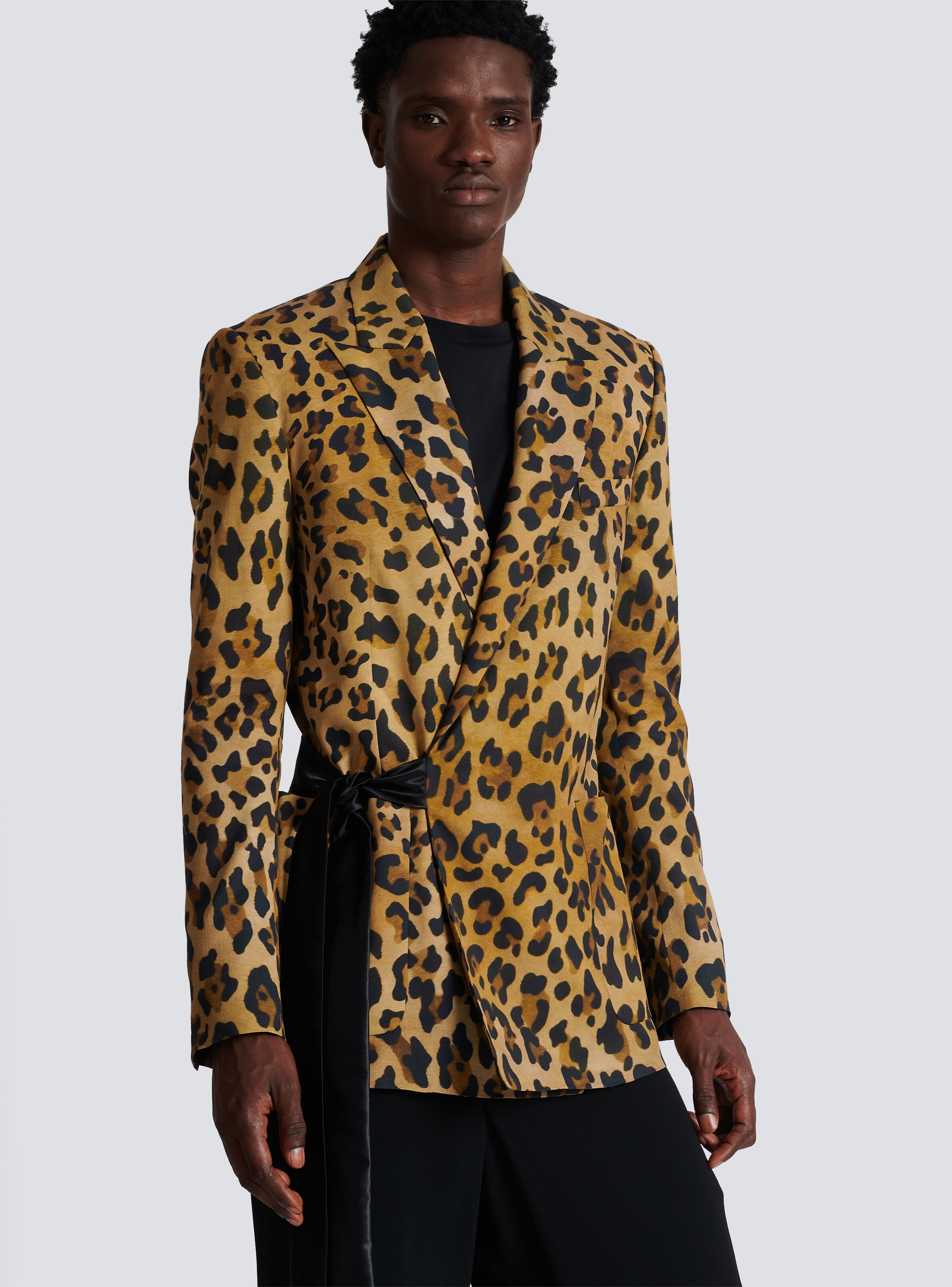 Asymmetric leopard print jacket - 6