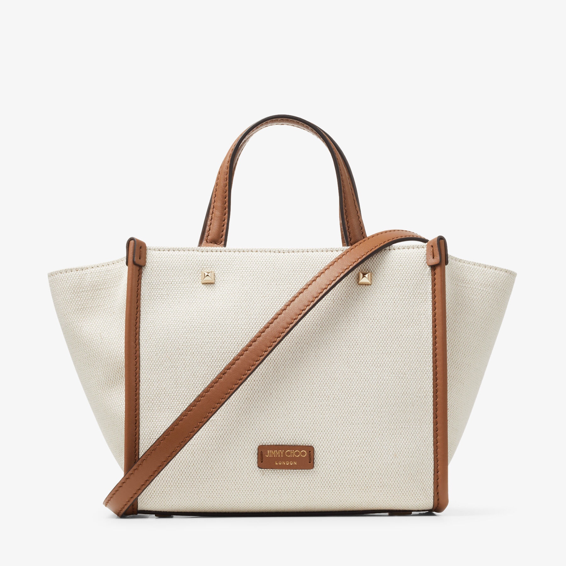 Varenne Tote S
Natural Recycled Cotton Canvas and Tan Leather Logo Tote Bag - 7