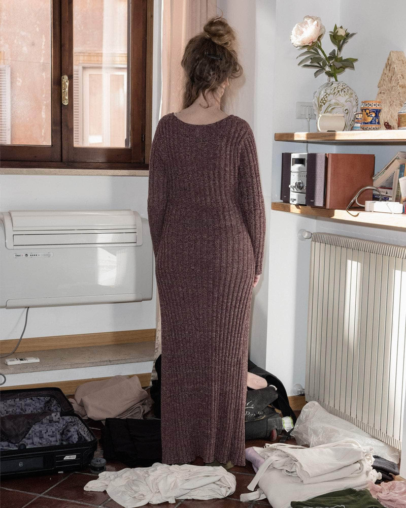 BASERANGE Loulou Dress - Organic Cotton Rib outlook