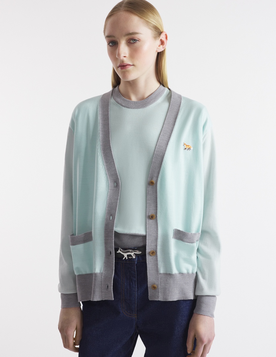 BABY FOX PATCH COLOR BLOCK CARDIGAN - 3