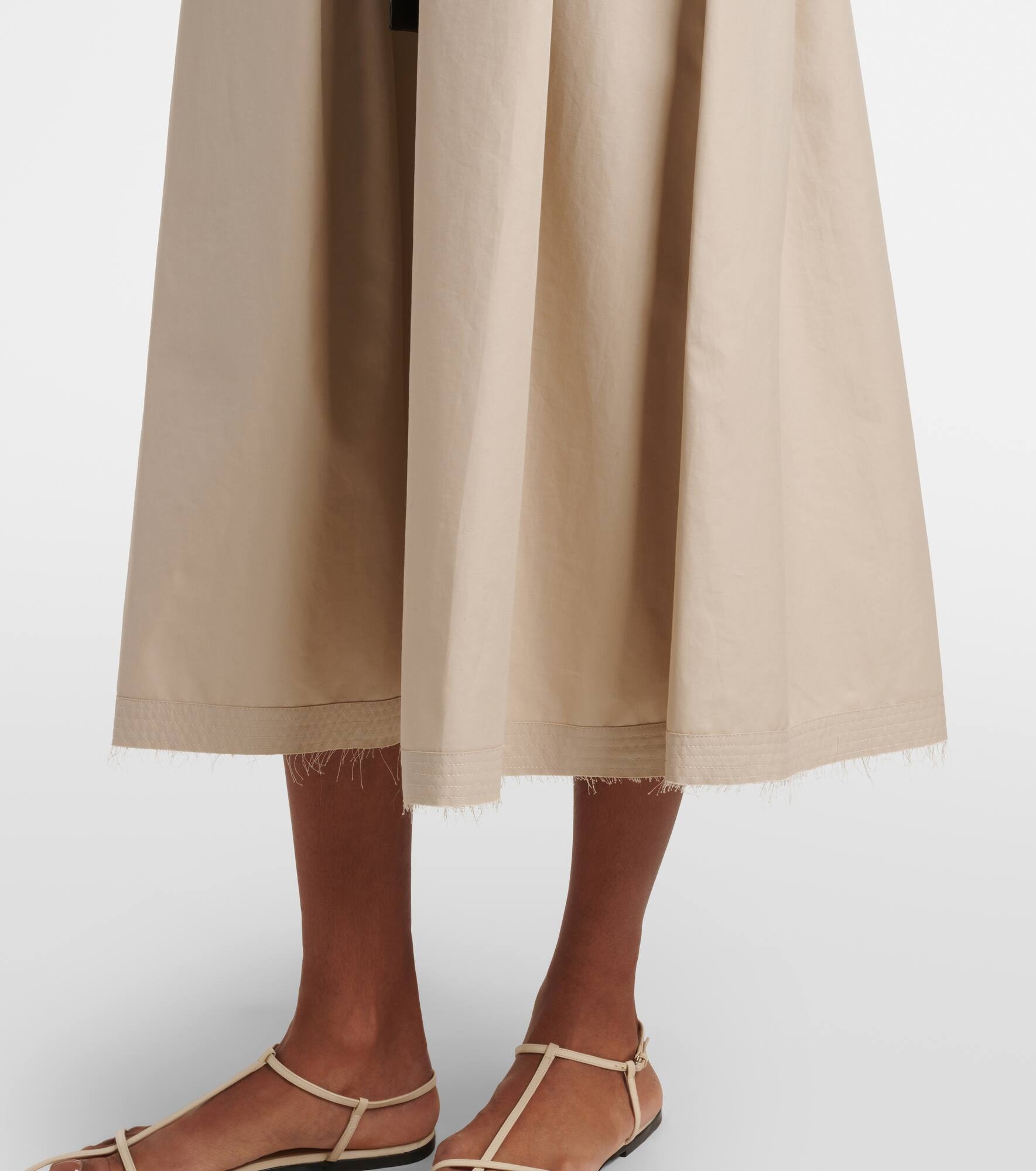 Amina pleated cotton midi dress - 6