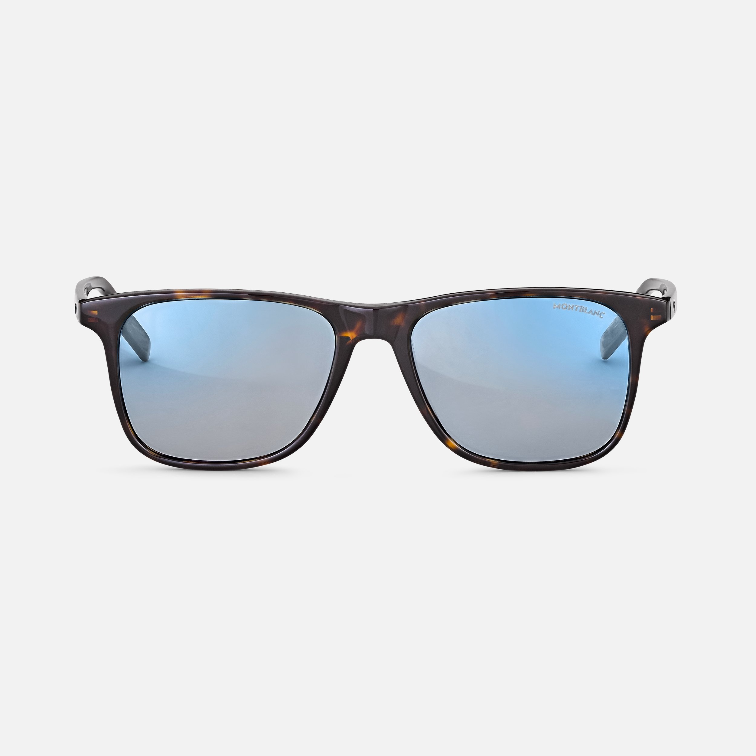 Blue Light Protection Squared Sunglasses with Havana-Colored Acetate Frame - 1