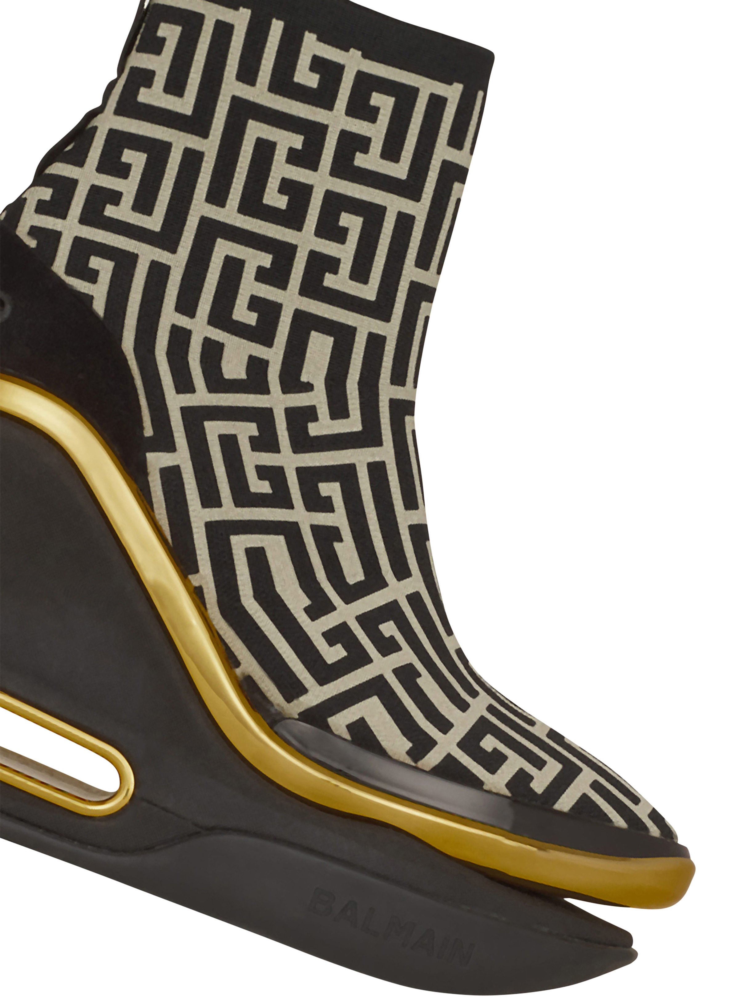Bicolor and suede B-Bold wedge sneakers - 6