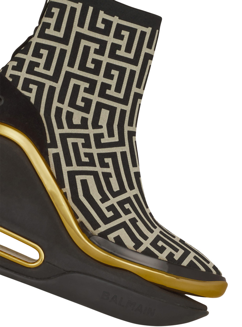 Bicolor and suede B-Bold wedge sneakers 6