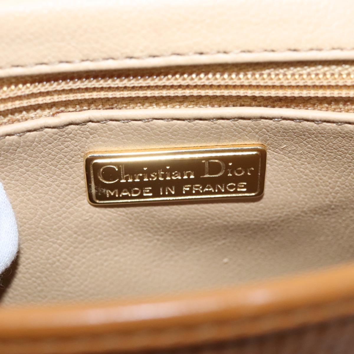 DIOR Hand Bag Leather Brown Gold - 16