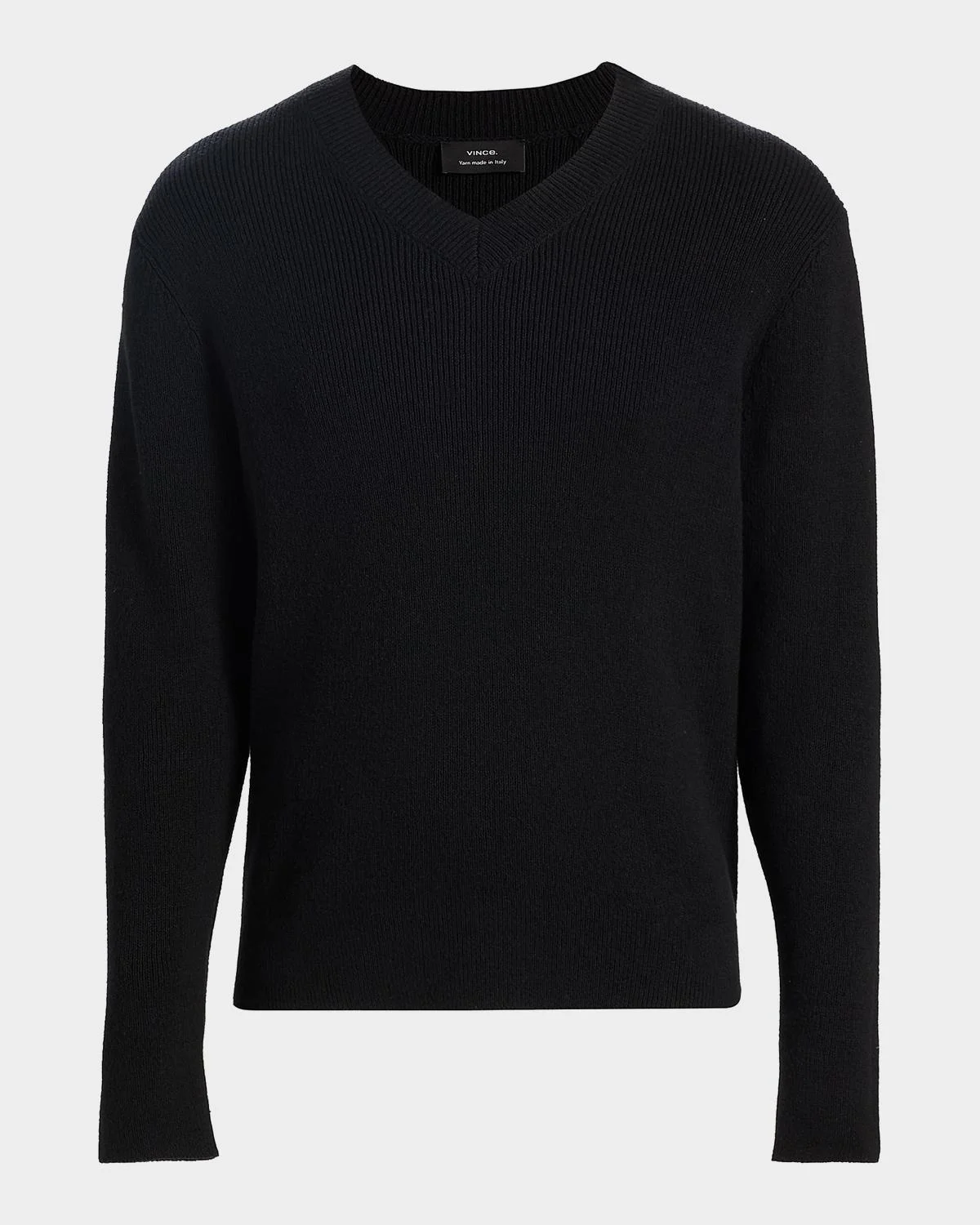 Men's Rib-Knit Cotton-Blend V-Neck Sweater - 1