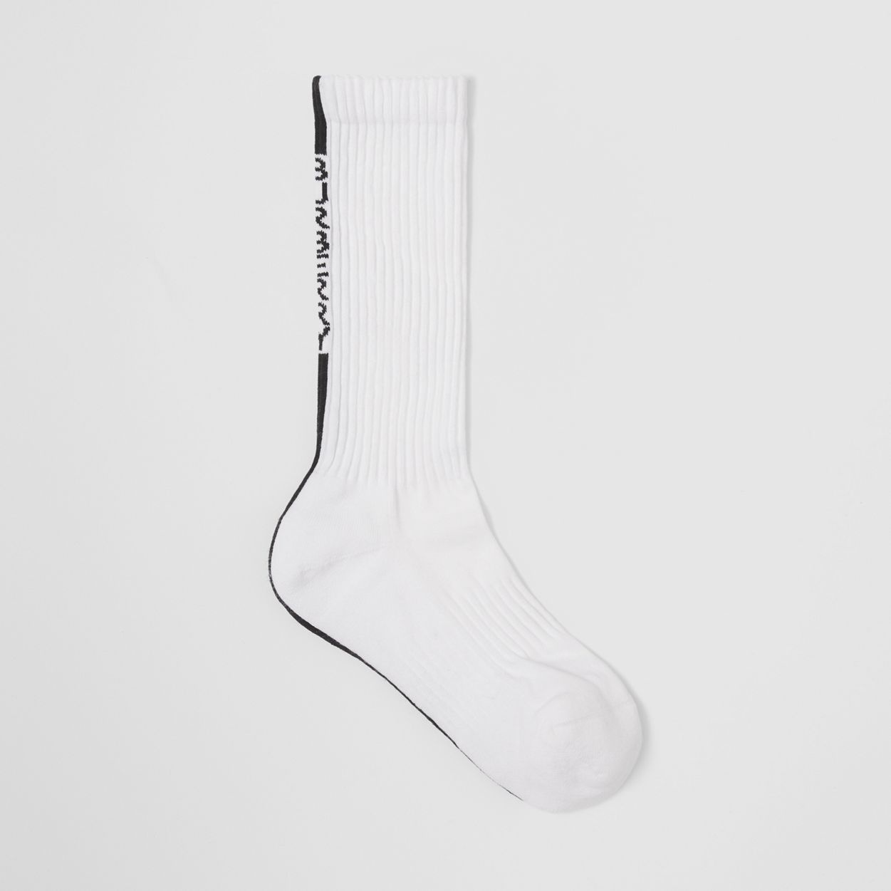Logo Stripe Intarsia Stretch Cotton Socks - 1