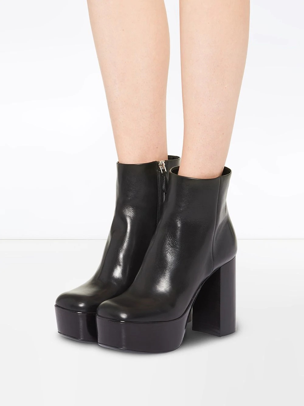 square-toe platform ankle boots - 5