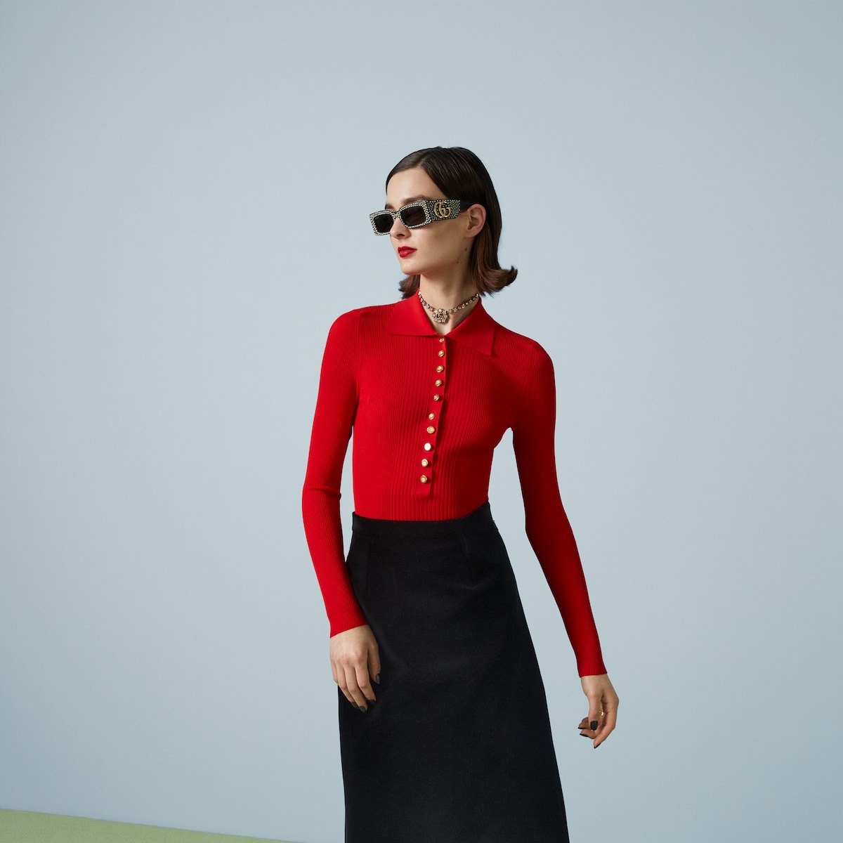 Extra fine rib viscose polo shirt - 5