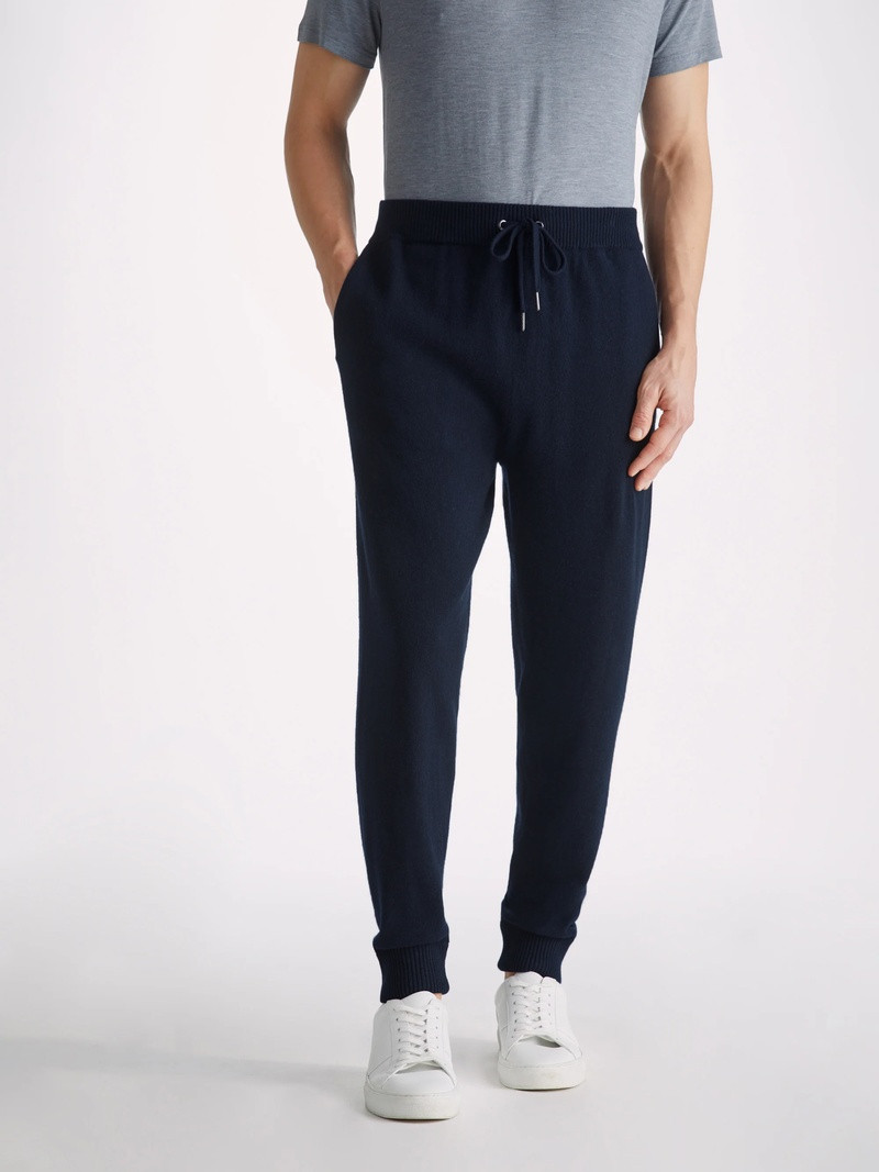 Derek Rose Men's Track Pants Finley Cashmere Navy outlook