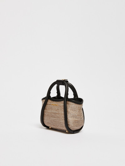 Max Mara Jacquard raffia-effect fabric mini Marine bag outlook