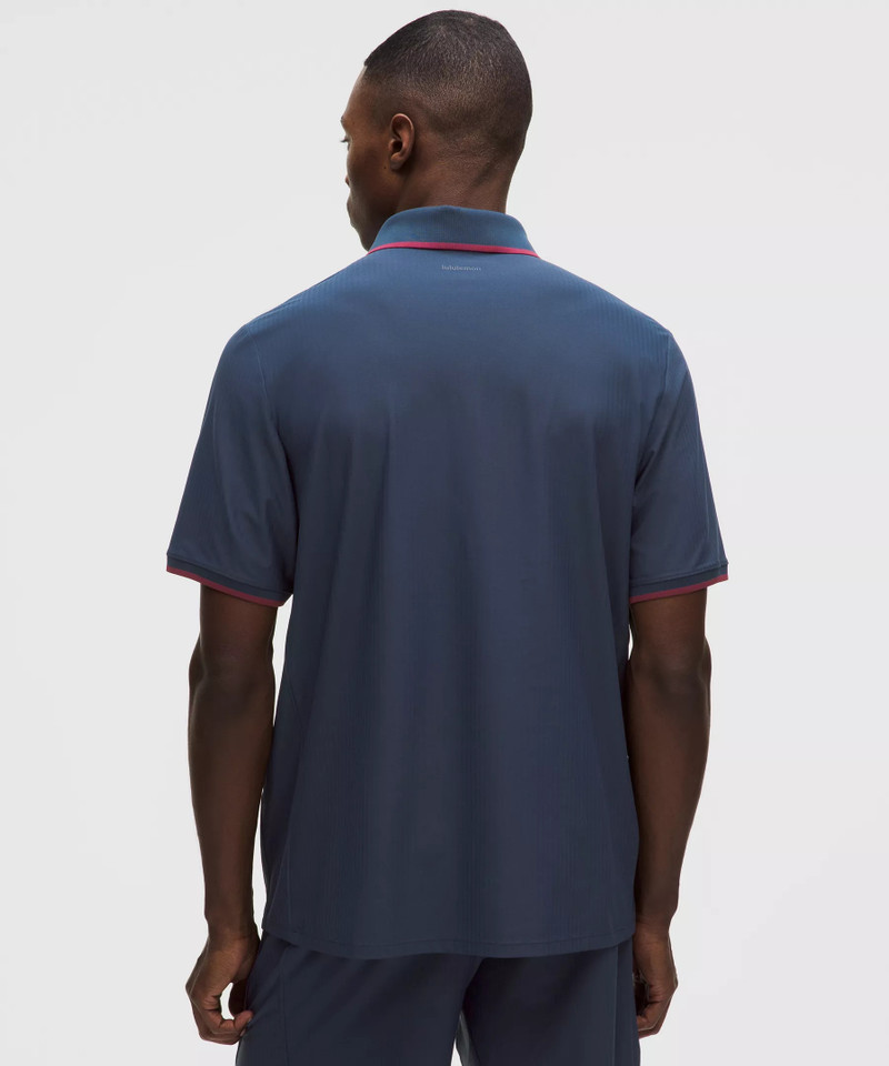 UV-Protective Striped Mesh Tennis Polo Shirt 3