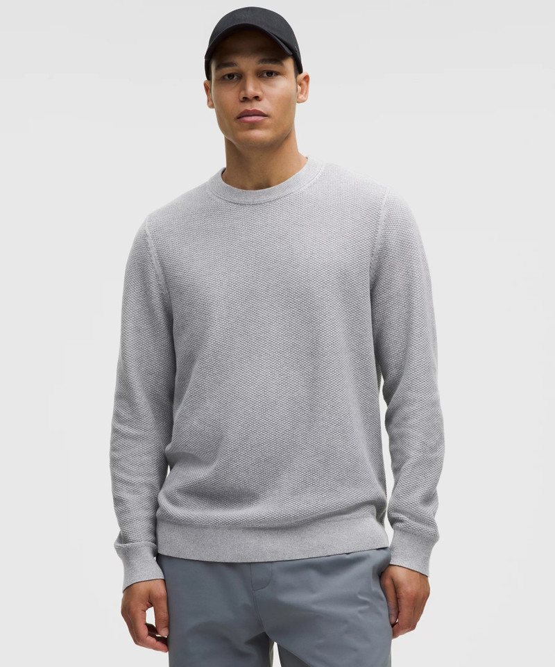 Textured Knit Crewneck Sweater 1