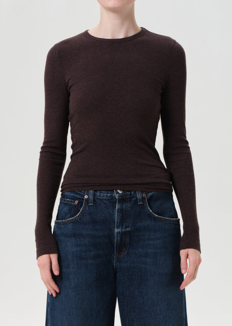 AGOLDE DELPHI SLIM TEE IN ROOT outlook