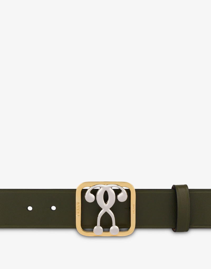 Moschino DOUBLE QUESTION MARK CALFSKIN BELT outlook