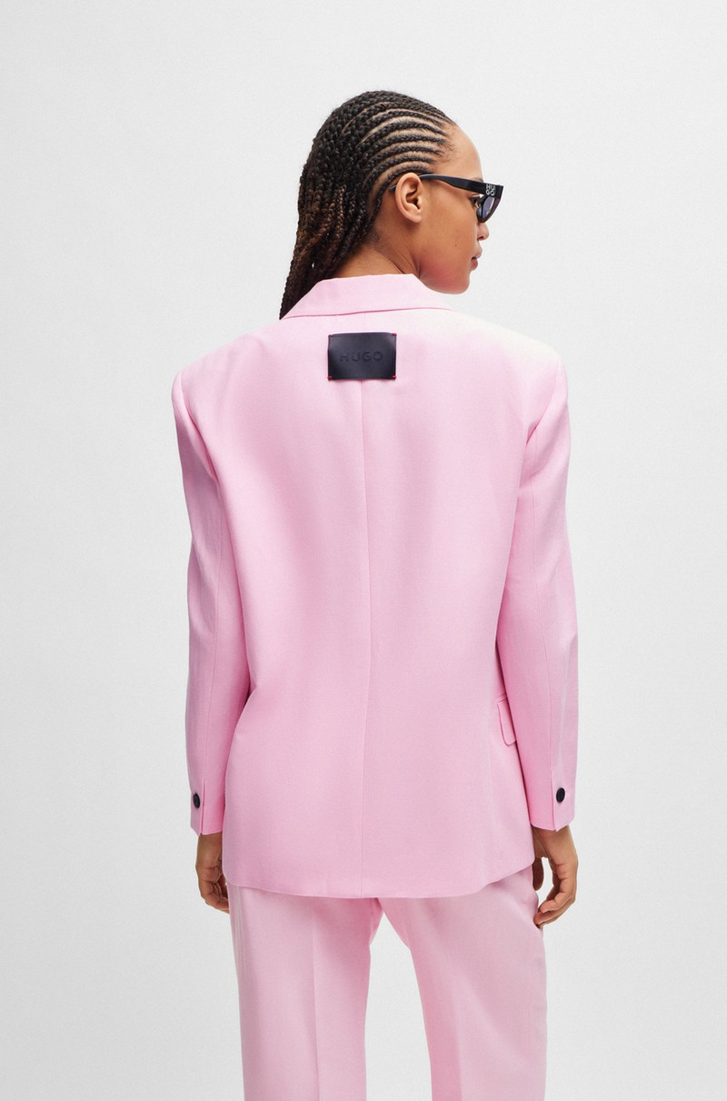 OVERSIZE-FIT JACKET IN STRETCH MATERIAL WITH LINEN 4