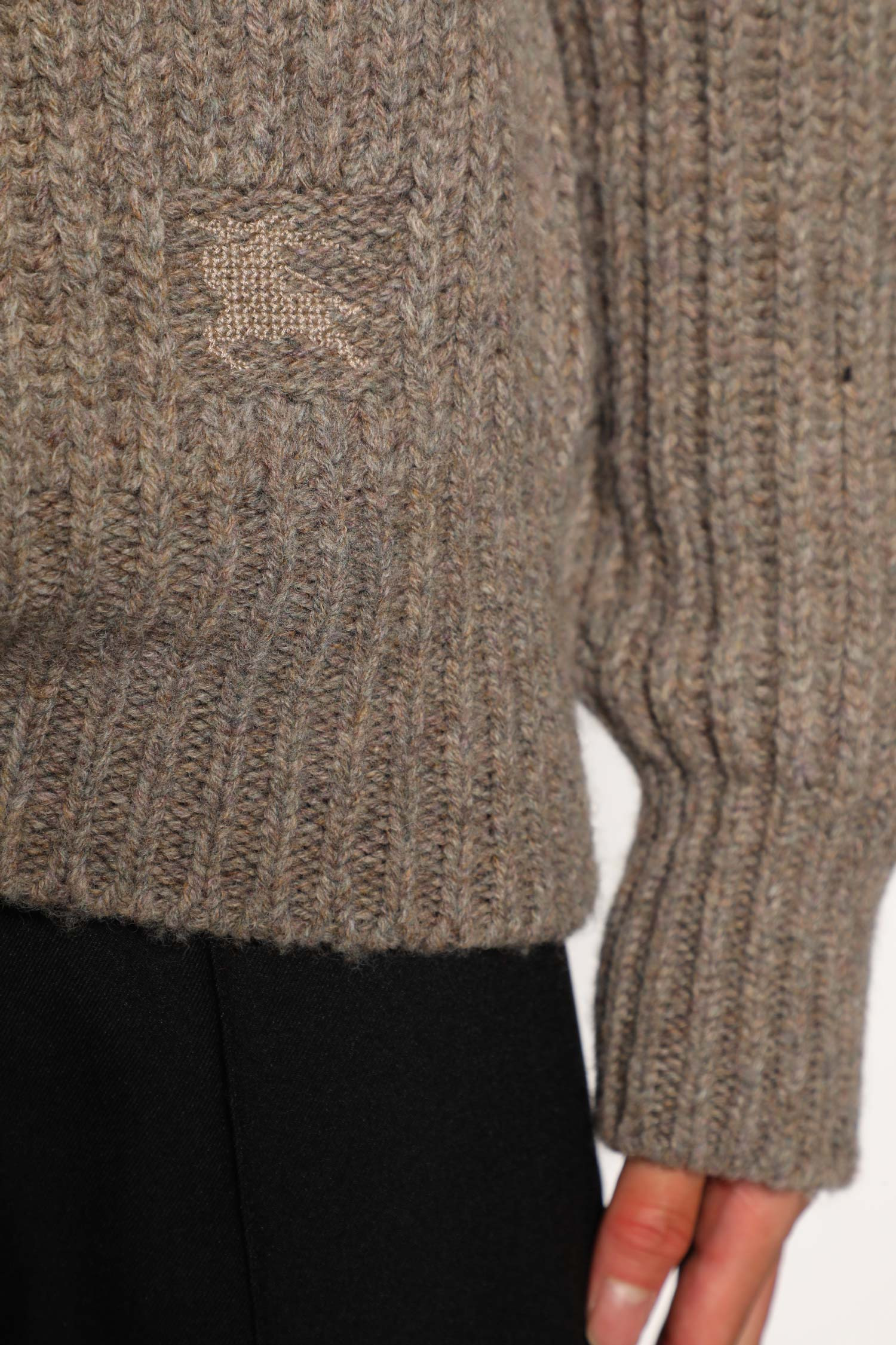 Shawl Collar Wool Sweater - 4