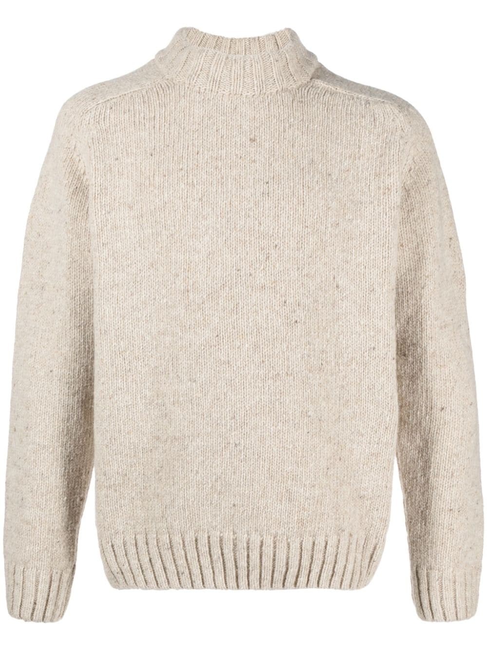 mock-neck knitted jumper - 1