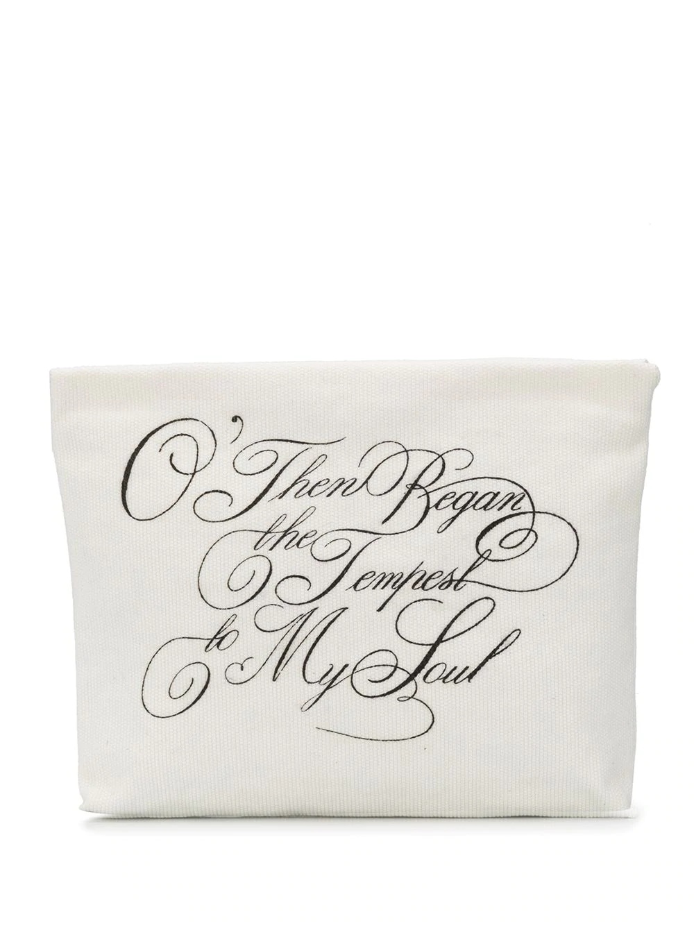 slogan-print clutch bag - 1