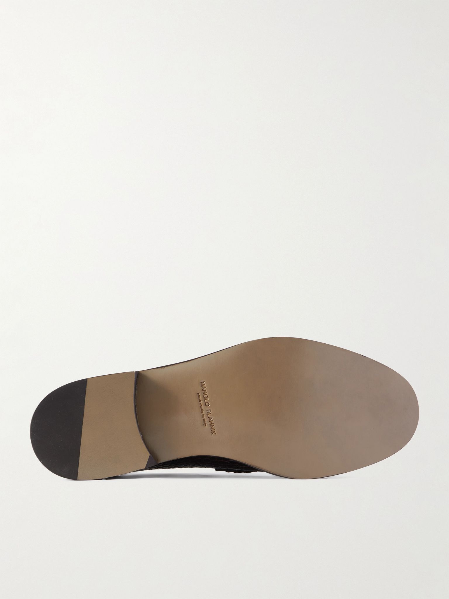 Perry Croc-Effect Leather Loafers Dark brown - 3