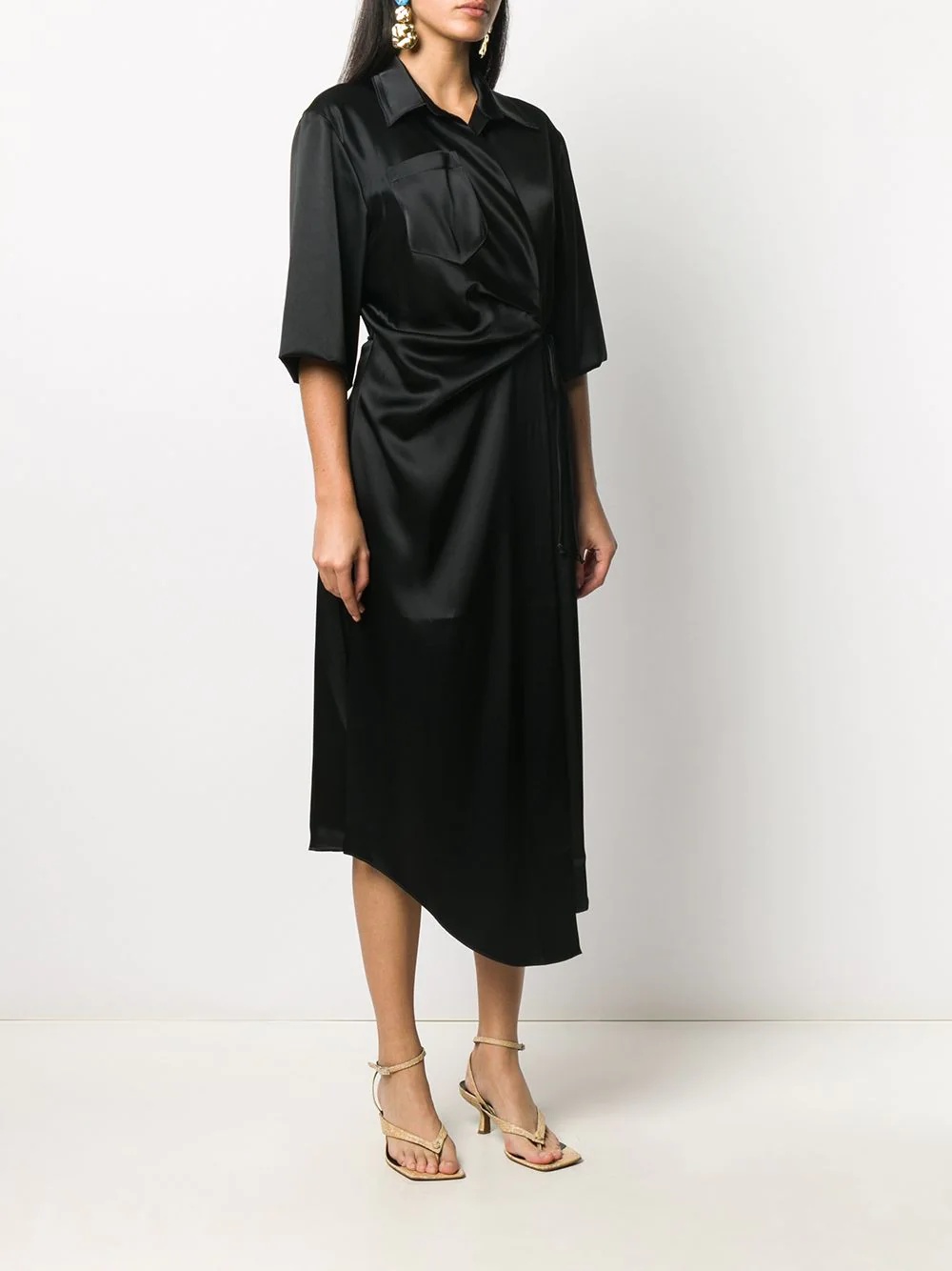 satin wrap dress - 3