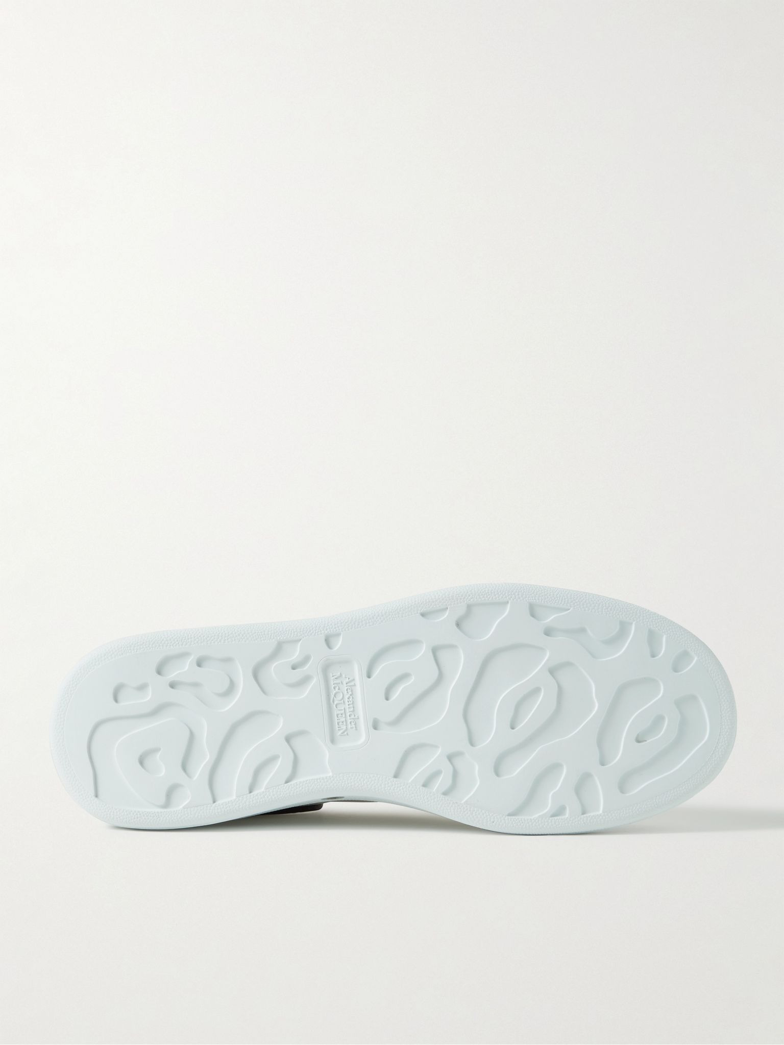 Exaggerated-Sole Rubber-Trimmed Leather Sneakers White - 5