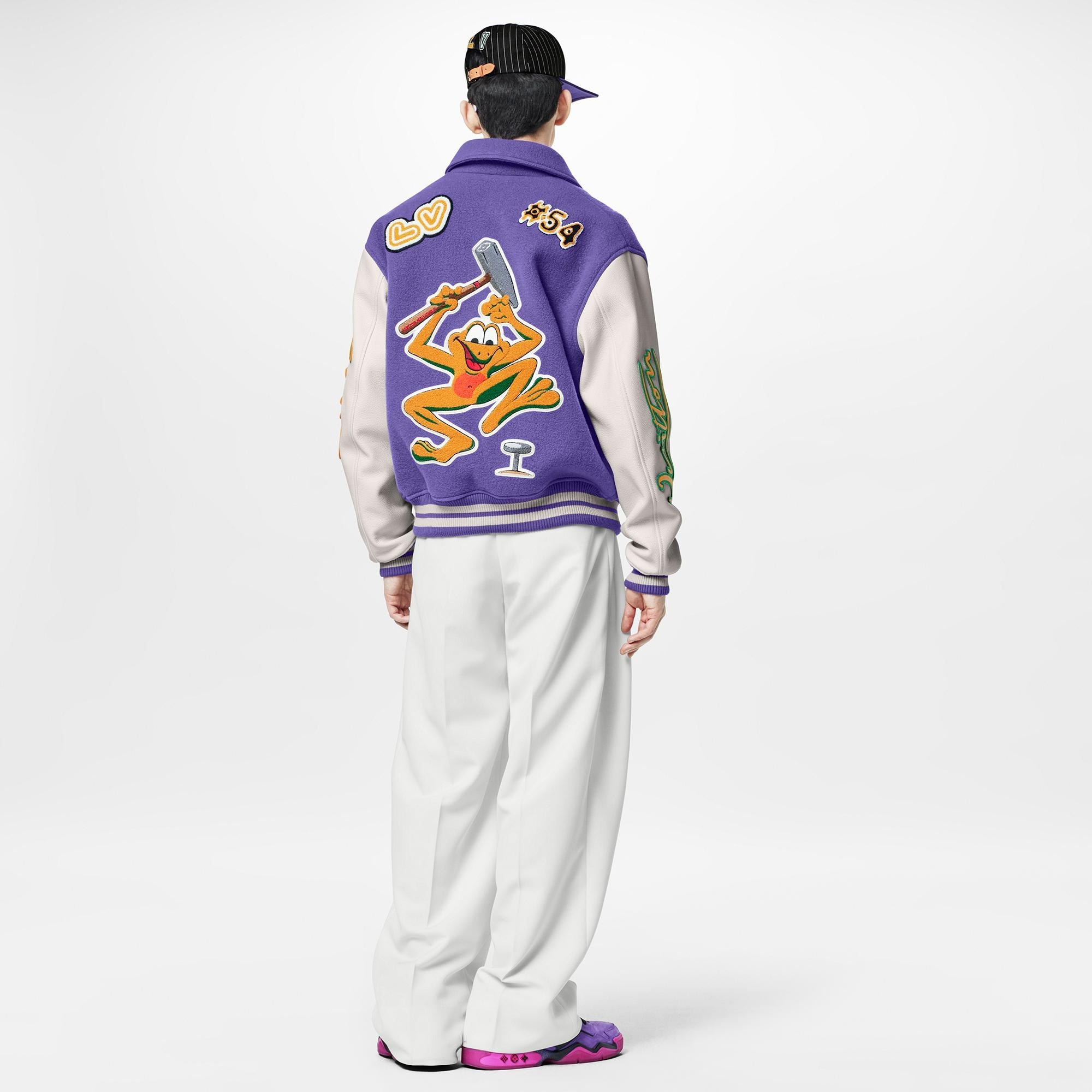 Multi-Patches Mixed Leather Varsity Blouson - 3