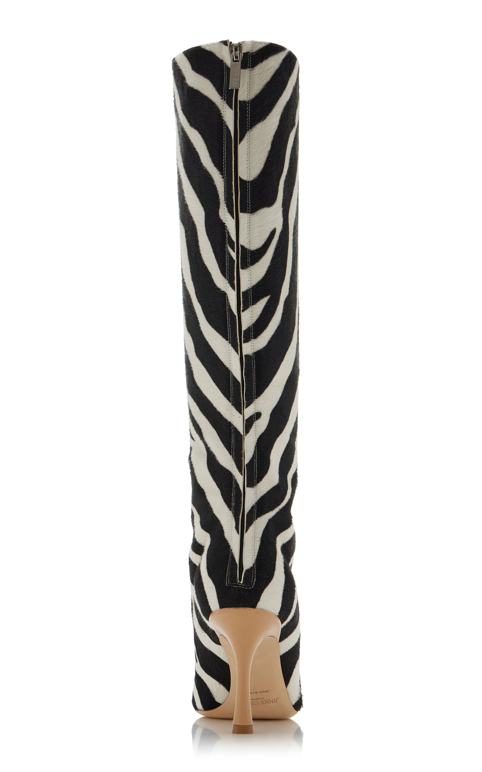 x Conner Ives Gloria Zebra-Print Pony Hair Knee Boots animal - 6