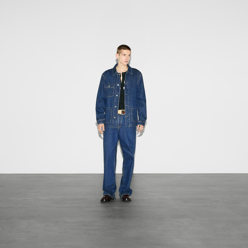 GUCCI Denim jacket with lasered detail outlook
