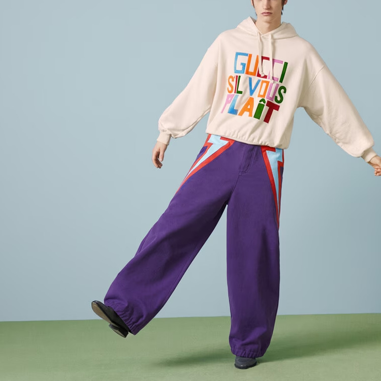 Gucci Felted cotton Hooded sweatshirt with patch 'Ivory' 721427-XJFFW-9162 - 2
