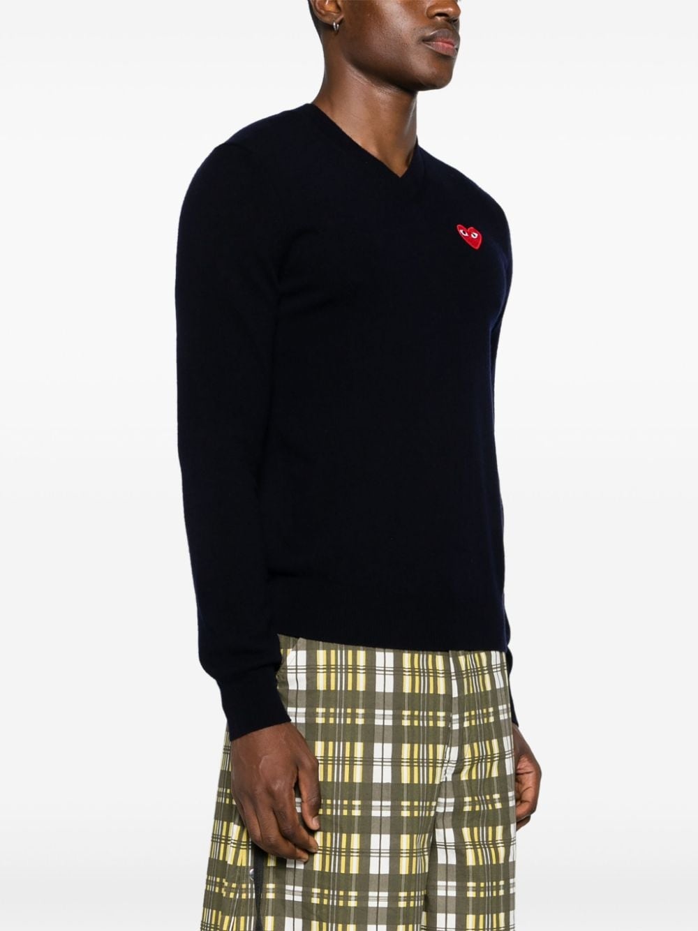 heart-patch wool jumper - 4