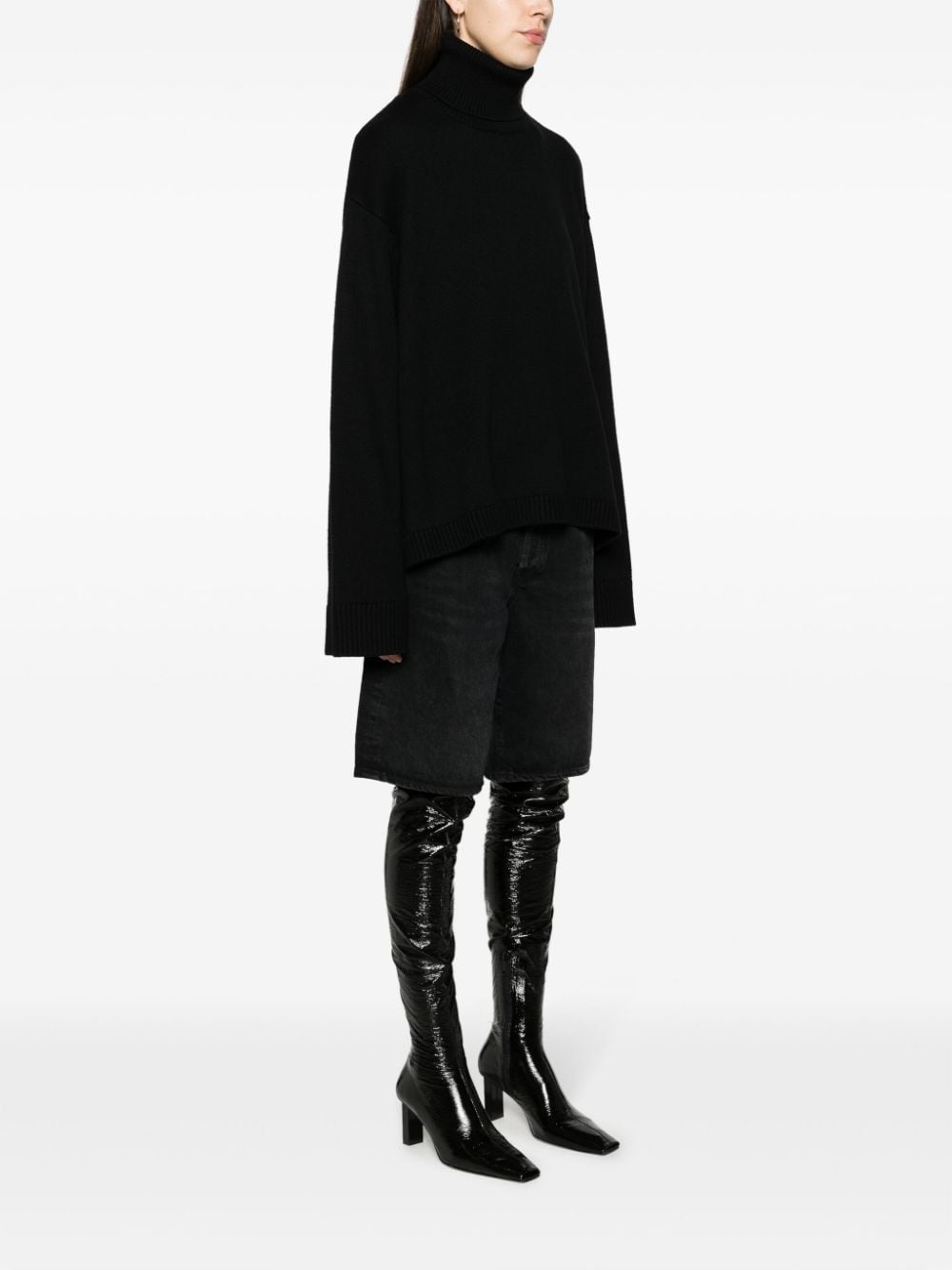 Rhea trapeze roll-neck jumper - 3