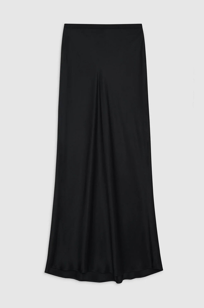 Bar Silk Maxi Skirt - Black - 1