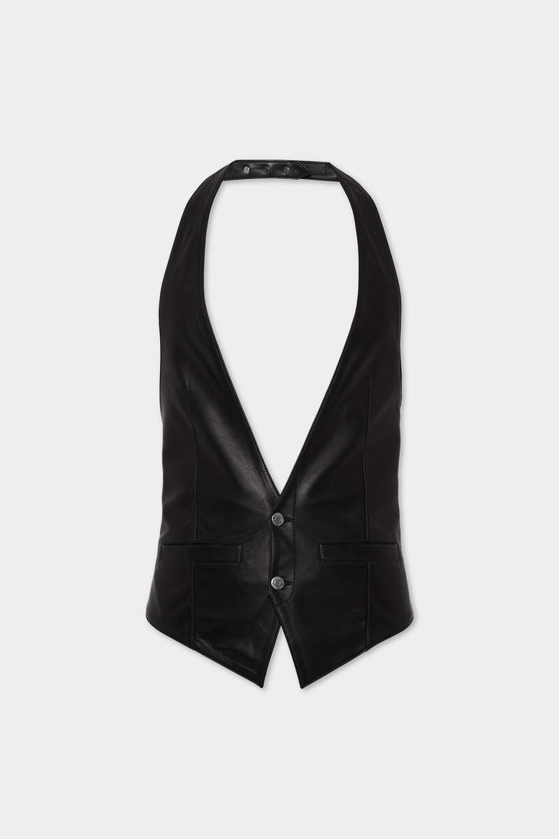 BELTED LEATHER WAISTCOAT 1