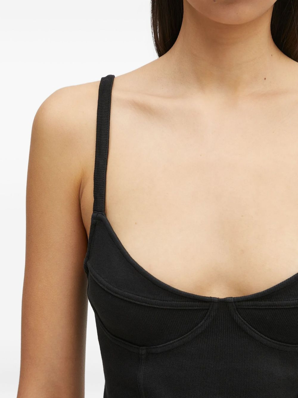 ribbed-knit scoop-neck top - 4
