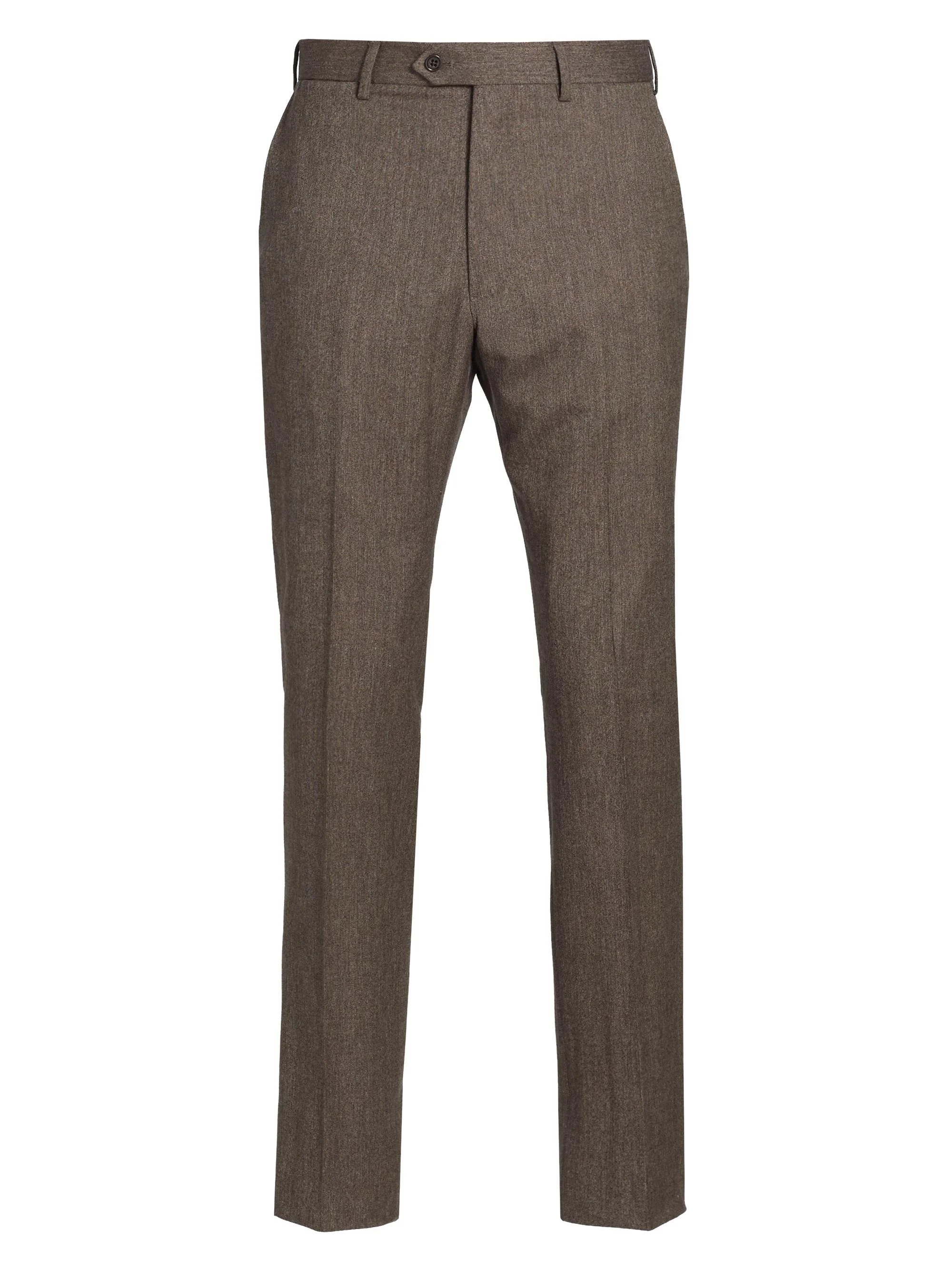 Men's Flat Front Wool Trousers - Solid Medium Beige - 1