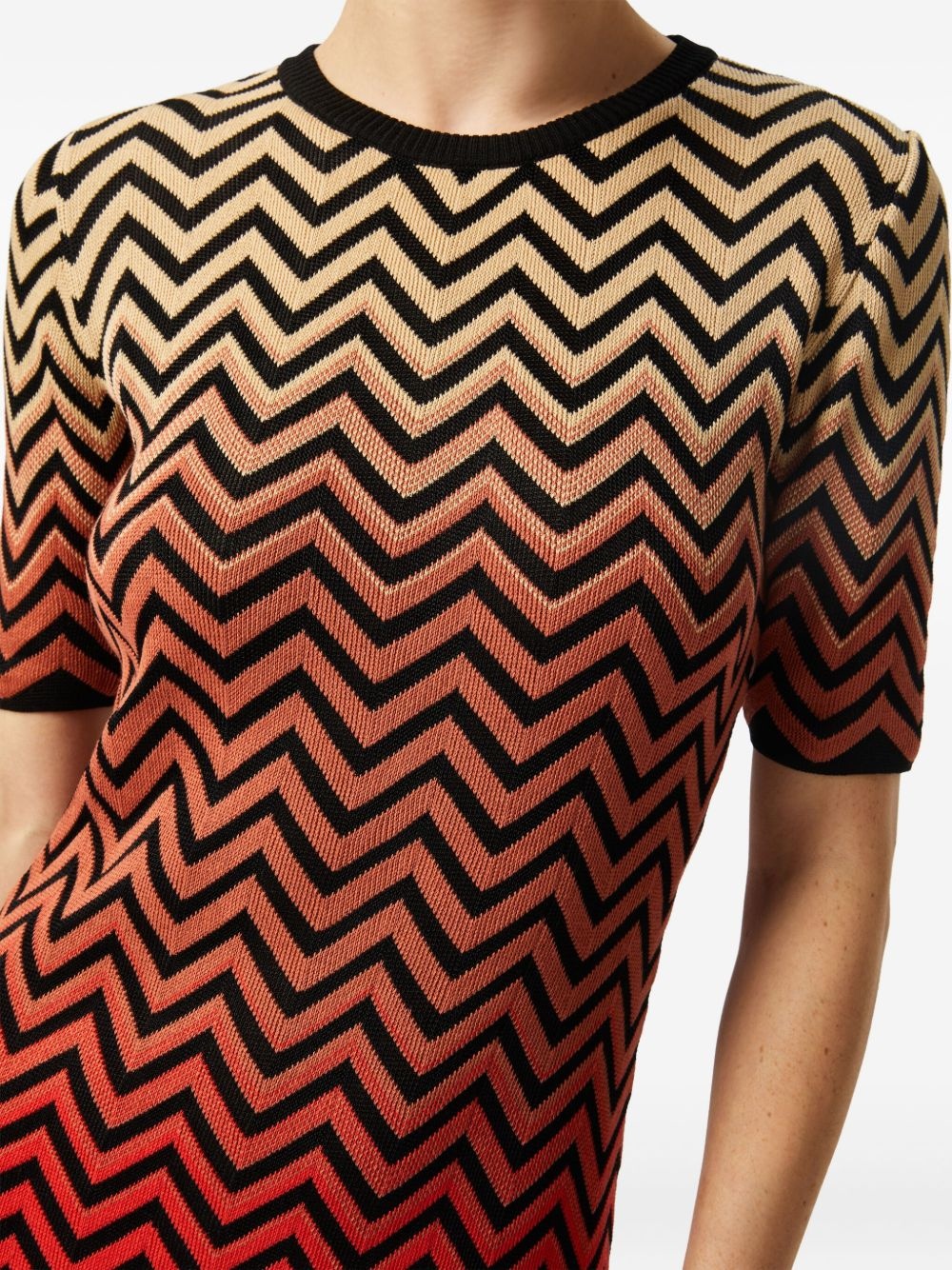 zigzag-pattern midi dress - 4