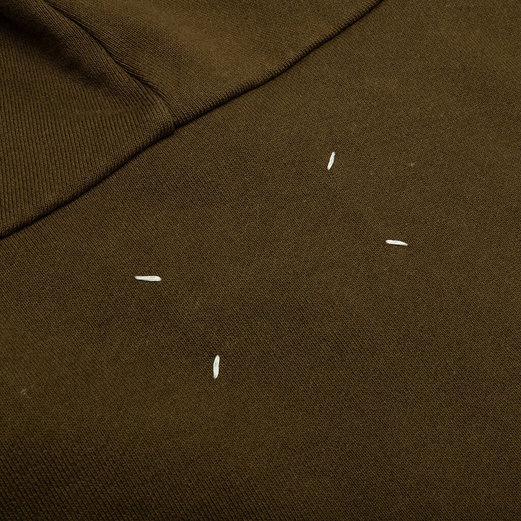 MUSHROOM LONG-SLEEVED HOODED SWEATSHIRT - MILITARY OLIVE - 6