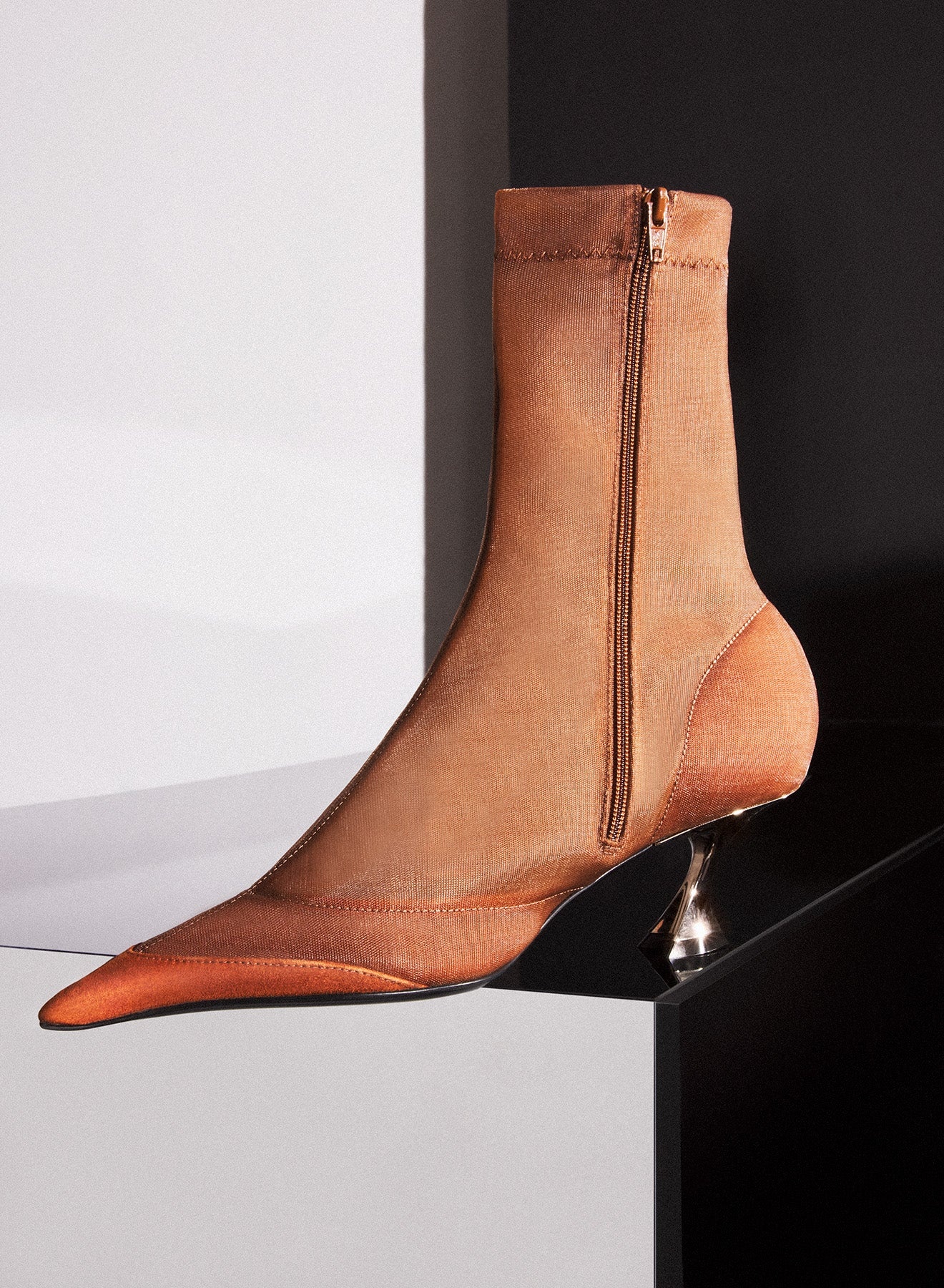 Cinnamon mesh Fang 55 ankle boots - 3